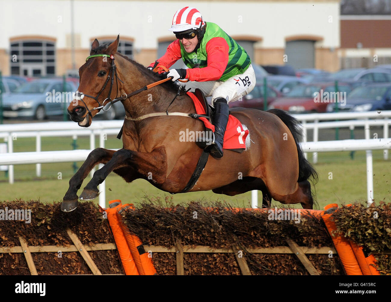 Local Hero von Tony McCoy geritten gewinnt die Atteys Solicitors Juvenile Hürde auf der Doncaster Racecourse, Doncaster. Stockfoto
