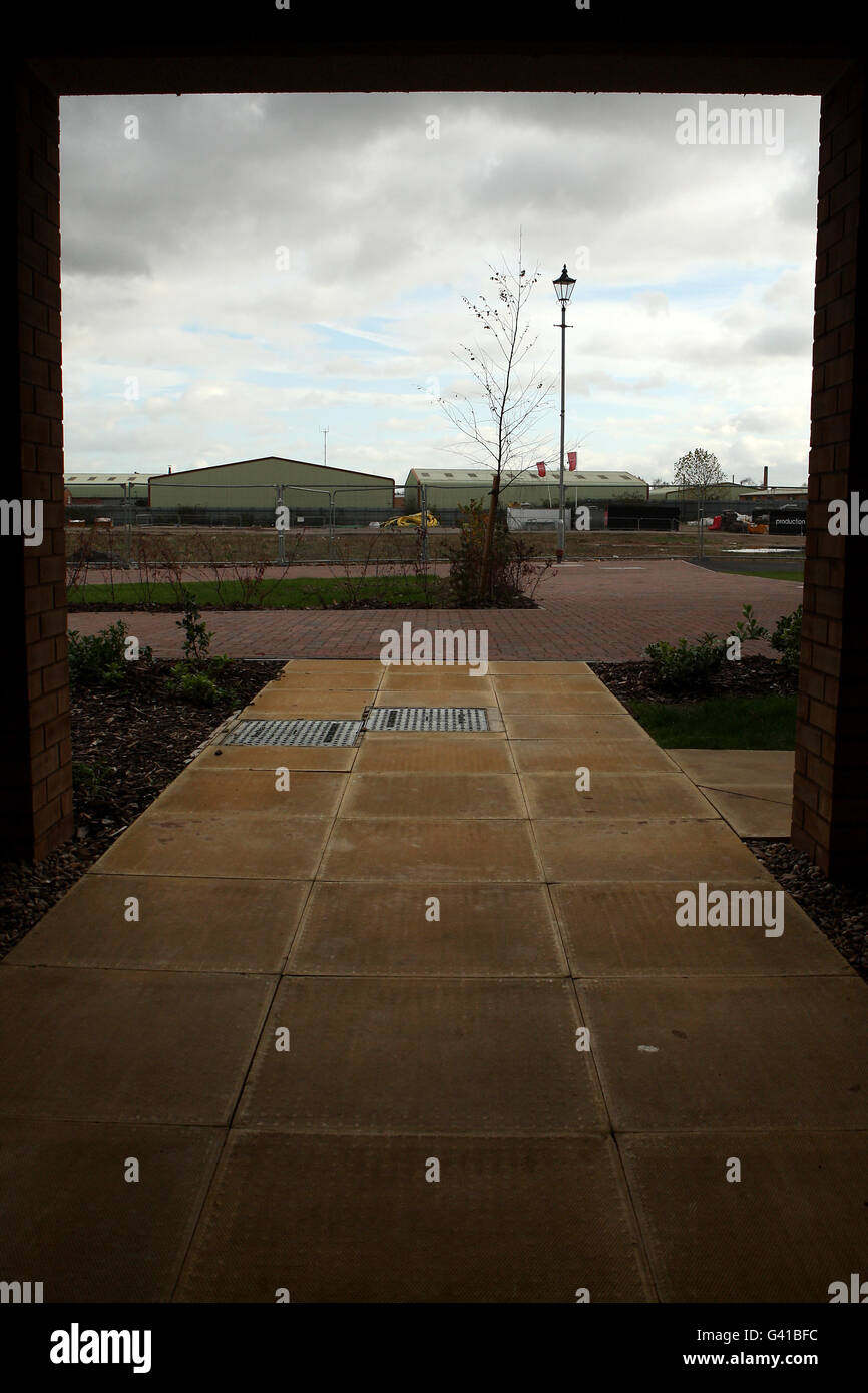 Ein allgemeiner Blick auf die Website der ehemaligen Heimat des Derby County Football Club, der Baseball-Platz. Vom Verein von 1894 bis 1997 verwendet, als der Verein in das aktuelle Pride Park Stadium umzog. Das Gebiet wird nun als Wohnsiedlung erschlossen. Stockfoto