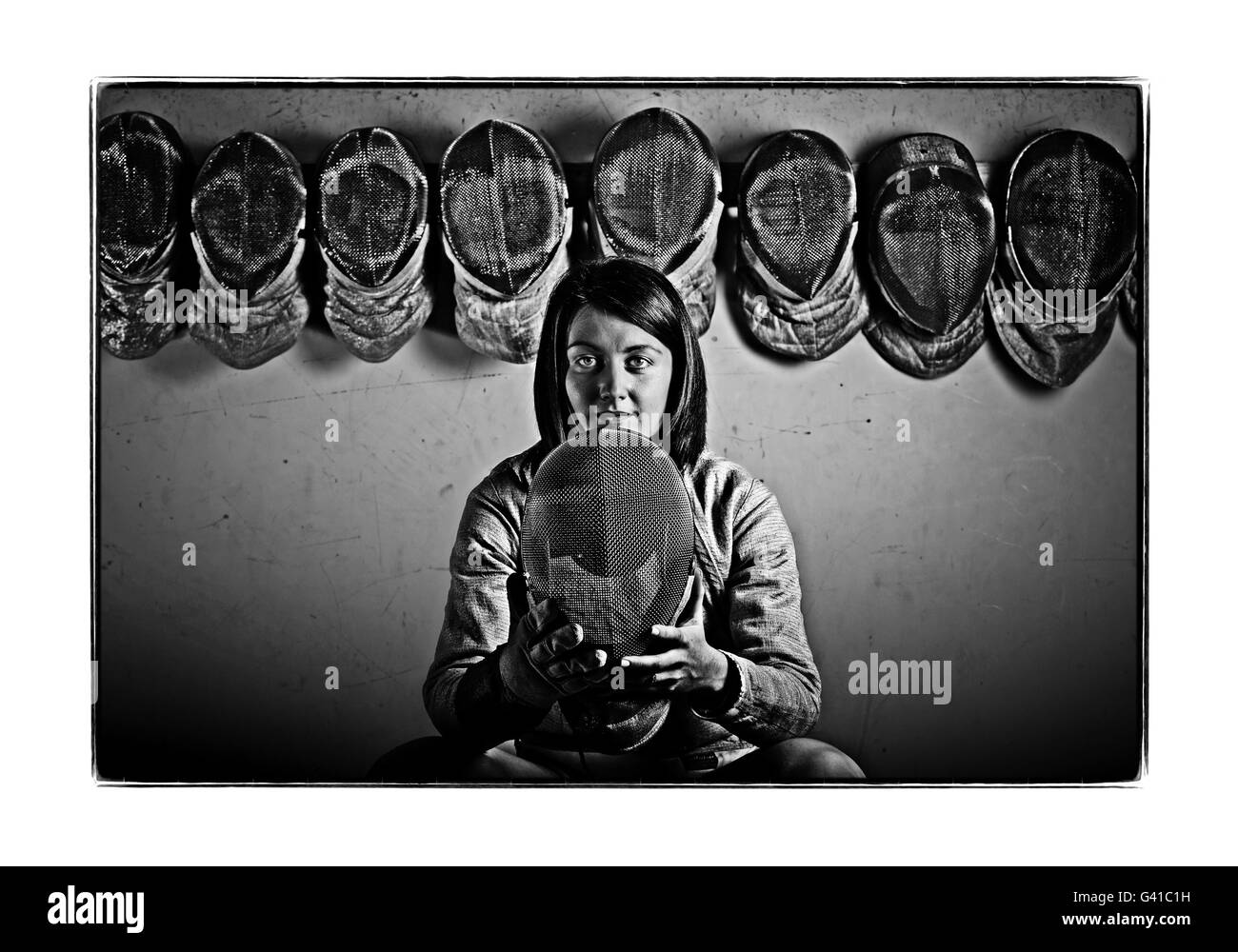 Olympia - Chrystall Nicoll Fechten Feature - Brentwood School Stockfoto