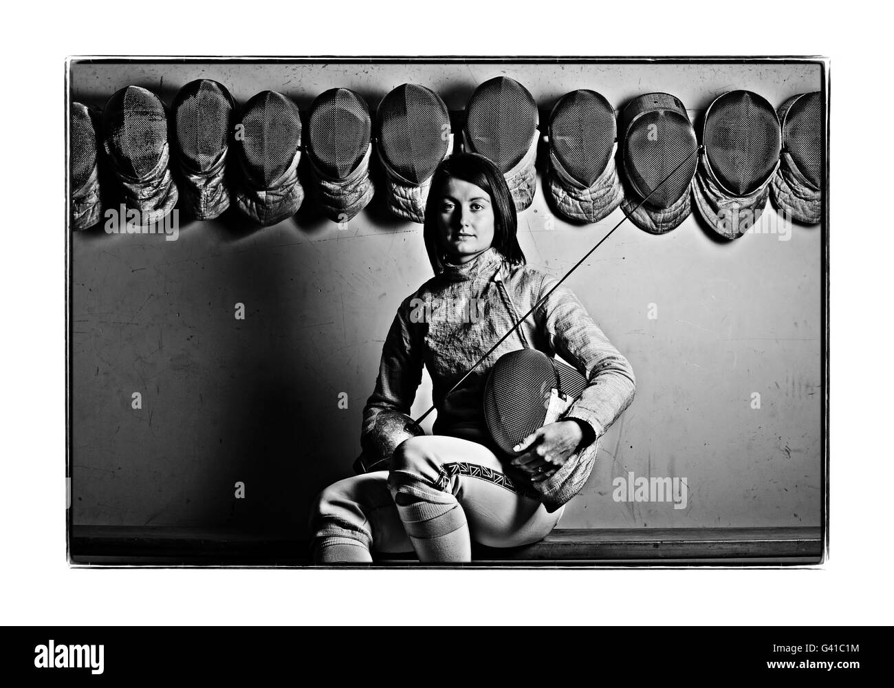 Olympia - Chrystall Nicoll Fechten Feature - Brentwood School Stockfoto