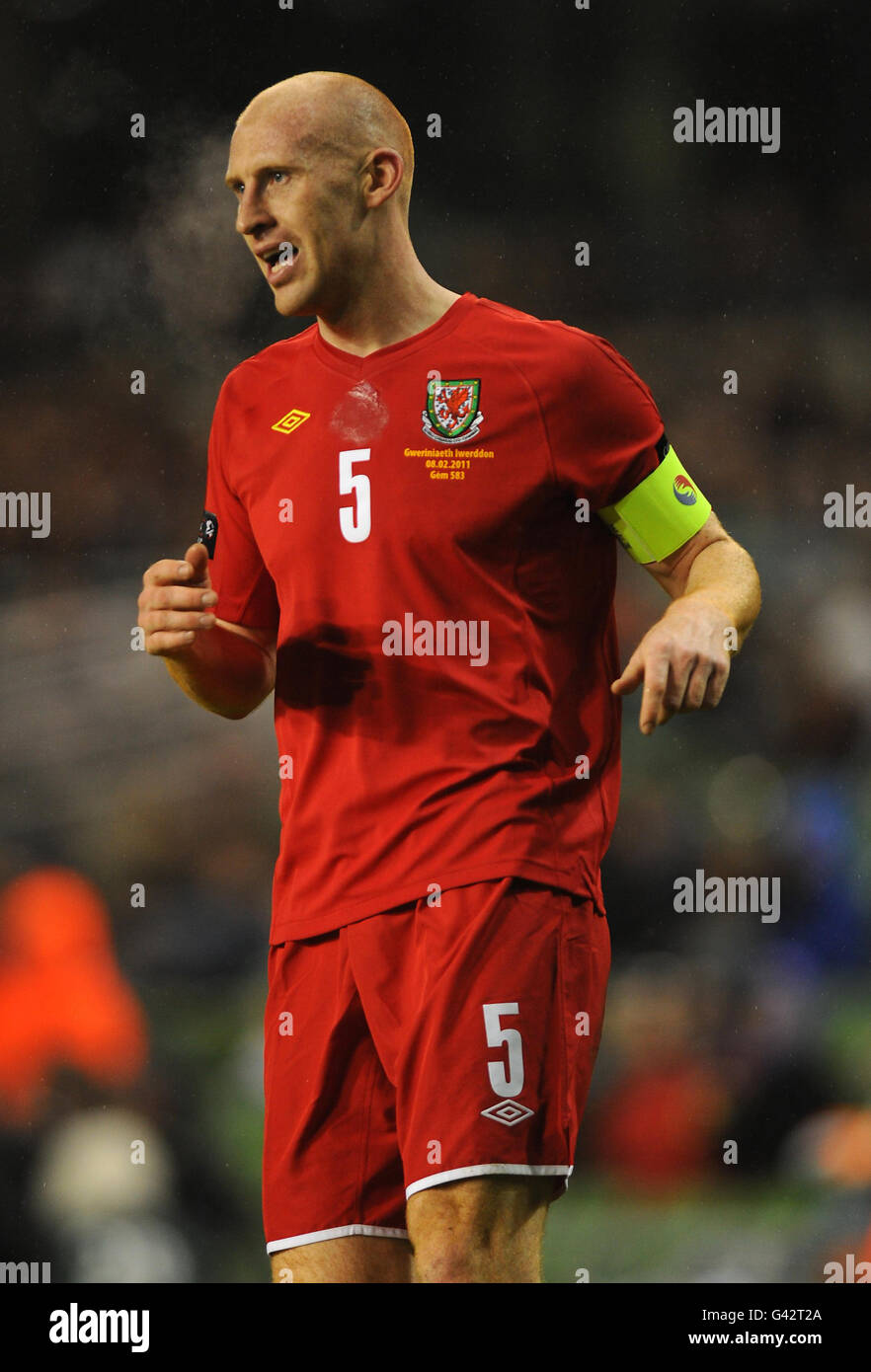 Fußball - Carling Nations Cup - Republik Irland - Wales - Aviva Stadium. James Collins von Wales beim Carling Nations Cup-Spiel im Aviva Stadium, Dublin, Irland. Stockfoto