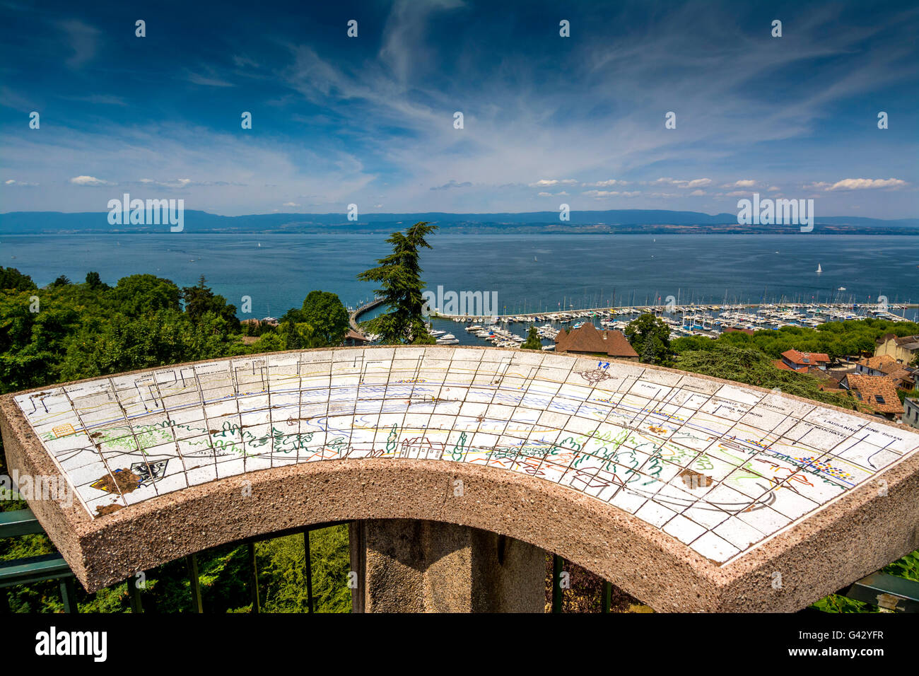 Sicht auf See Léman. Thonon-Les-Bains. Haute Savoie. Frankreich Stockfoto