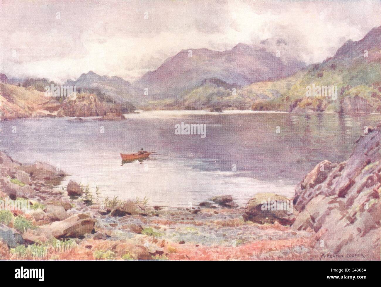 CUMBRIA: Lake District: Ullswater: Silver Bay, antiken print 1908 Stockfoto