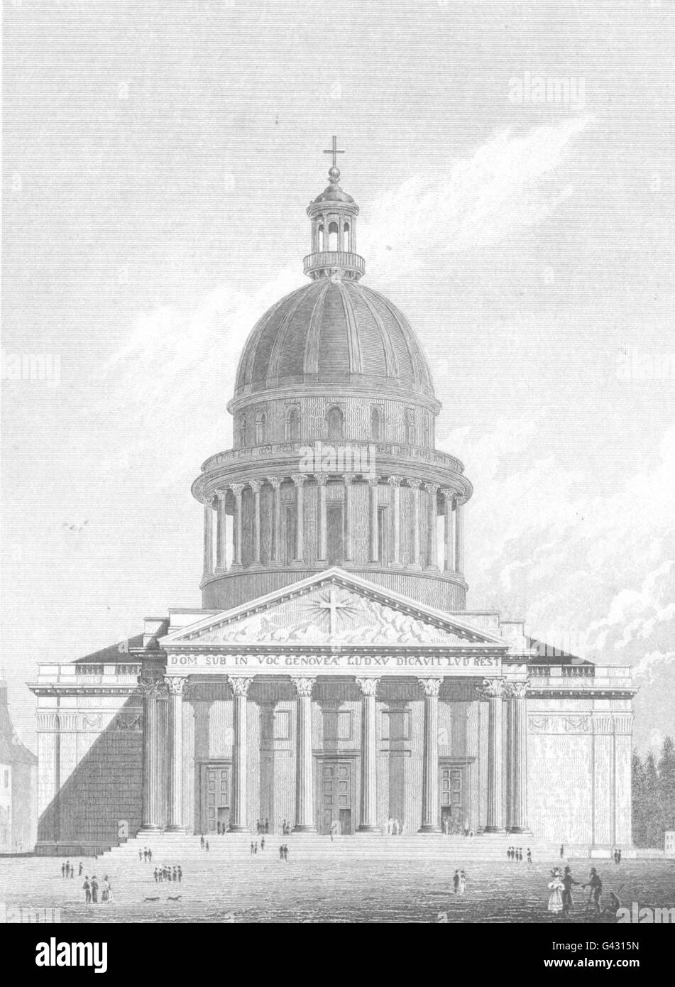 PARIS: Eglise de Sainte Genevieve, antique print 1831 Stockfoto