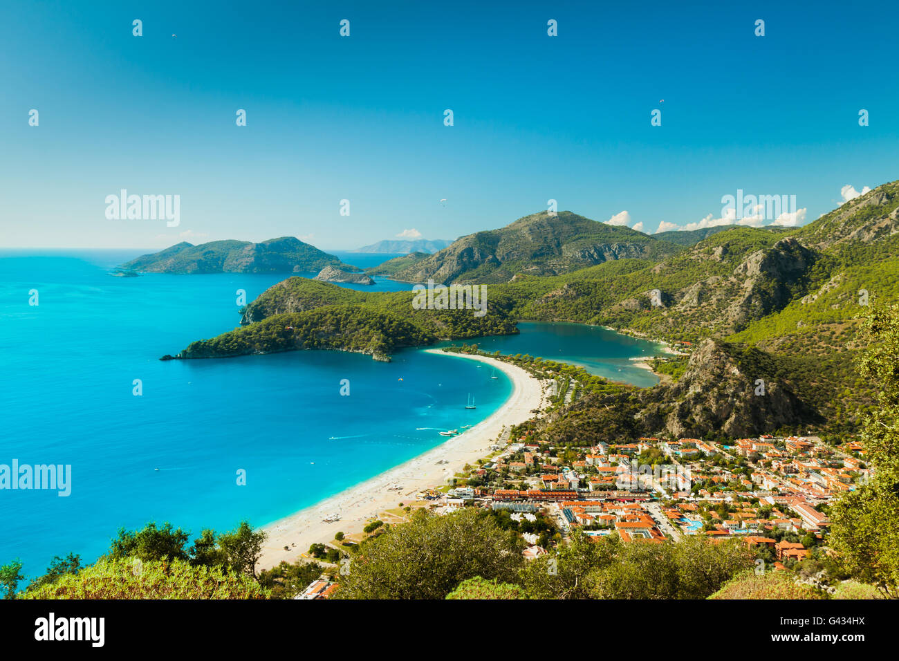 Oludeniz Lagune in Landschaft Meerblick Strand Stockfoto