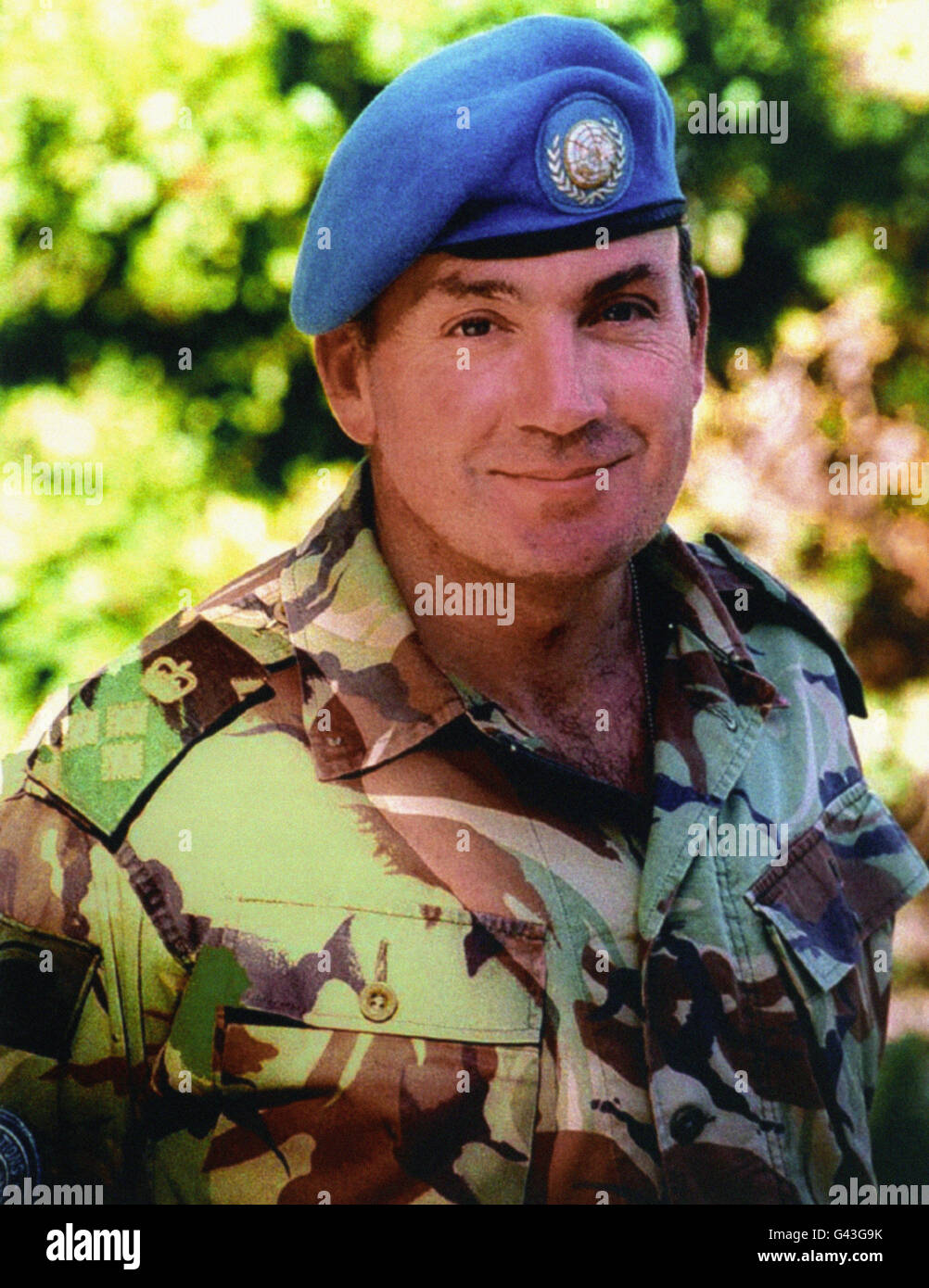 Brigadier Richard Dannatt, 44, in Split, Kroatien, der am Freitag, den 27. Oktober, die Rolle des Kommandanten, der britischen Streitkräfte im ehemaligen Jugoslawien und des Kommandeurs der Schutztruppe der Vereinten Nationen in Zentralbosnien, Sector South West übernimmt. Brig. Dannatt wurde 1971 in die Green Howards aufgenommen. Stockfoto