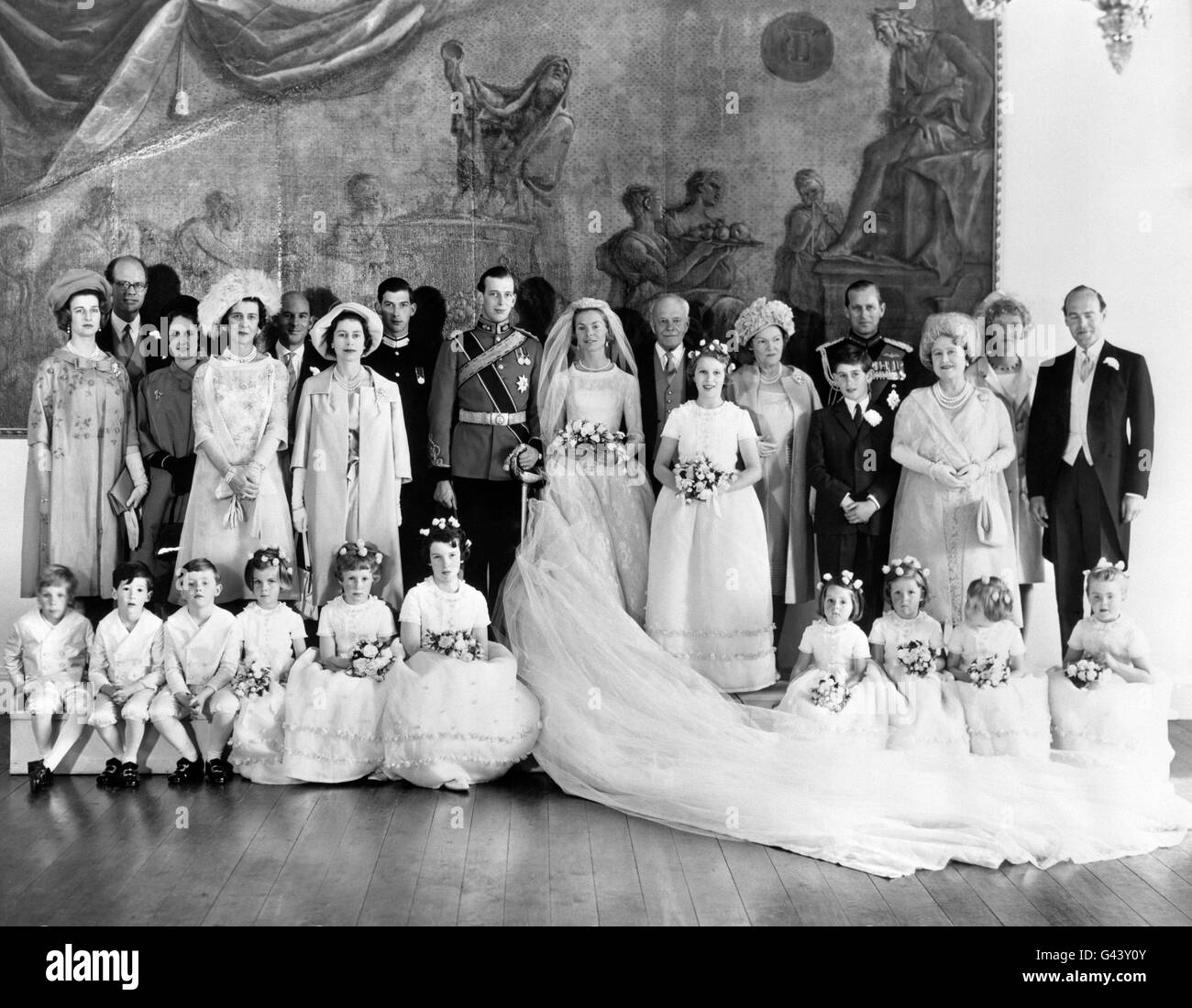 Royalty - der Herzog von Kent und Katharine Worsley Hochzeit - Hovingham Hall Stockfoto