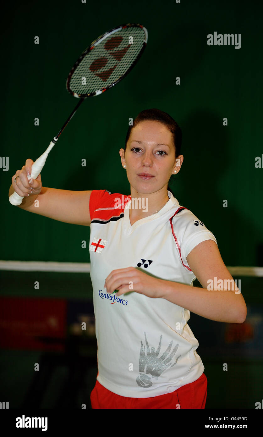 Badminton - England Photocall - National Badminton Center. Die Engländerin Jenny Wallwork während einer Fotowand im National Badminton Center, Milton Keynes. Stockfoto