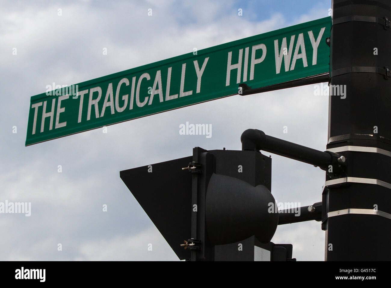 Der Tragically Hip Weg vor Rogers K-Rock Centre in Kingston, Ontario, am 25. Mai 2016. Stockfoto