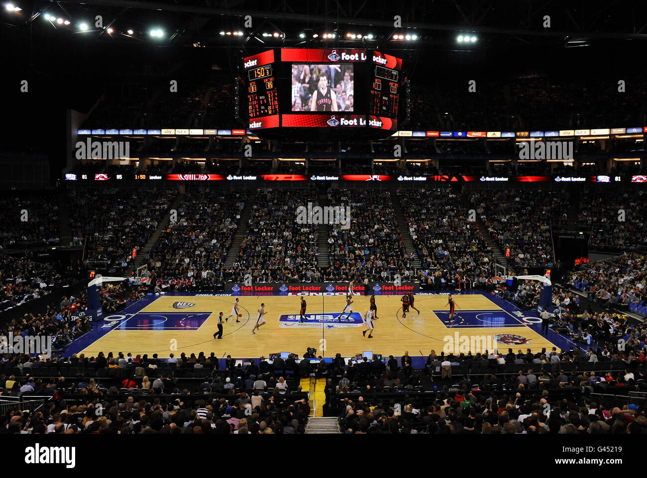 Ein allgemeiner Blick während des NBA-Spiels in der O2 Arena, London. Stockfoto