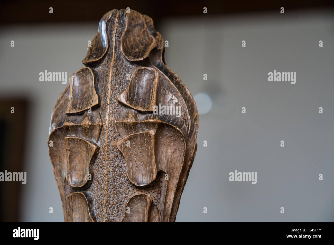 Kunstvoll geschnitzte Holz aus Weybourne Kirche Stockfoto