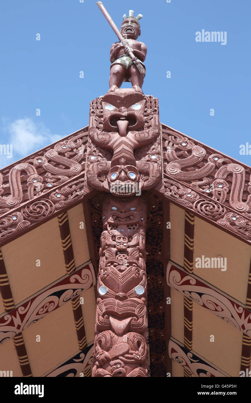 Tamatekapua Haus der Begegnung in Rotorua auf neue Neuseelands Nordinsel Stockfoto