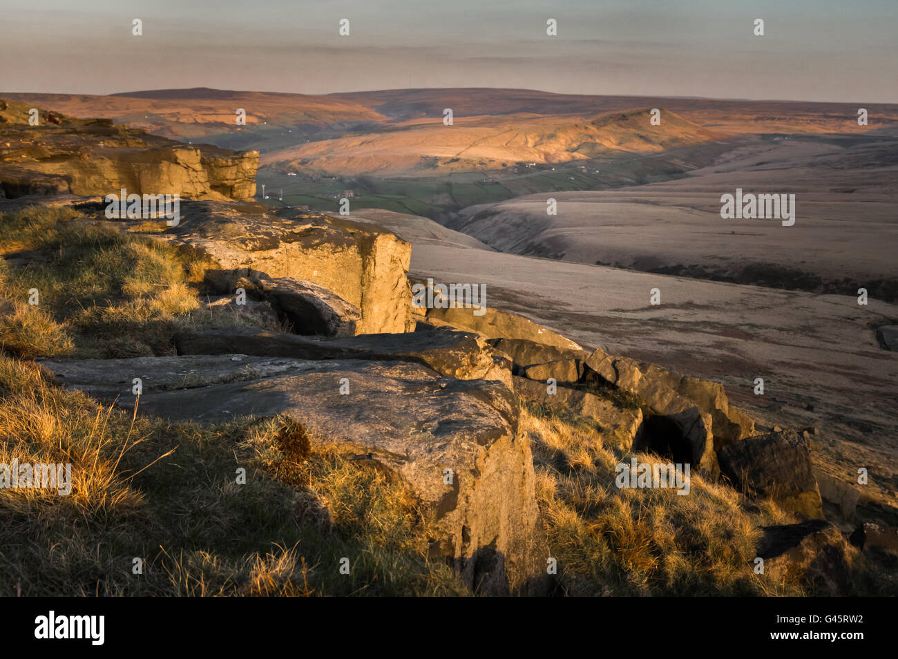 Marsden Moor und Pule Hill, Lancashire-Yorkshire Grenze, UK Stockfoto