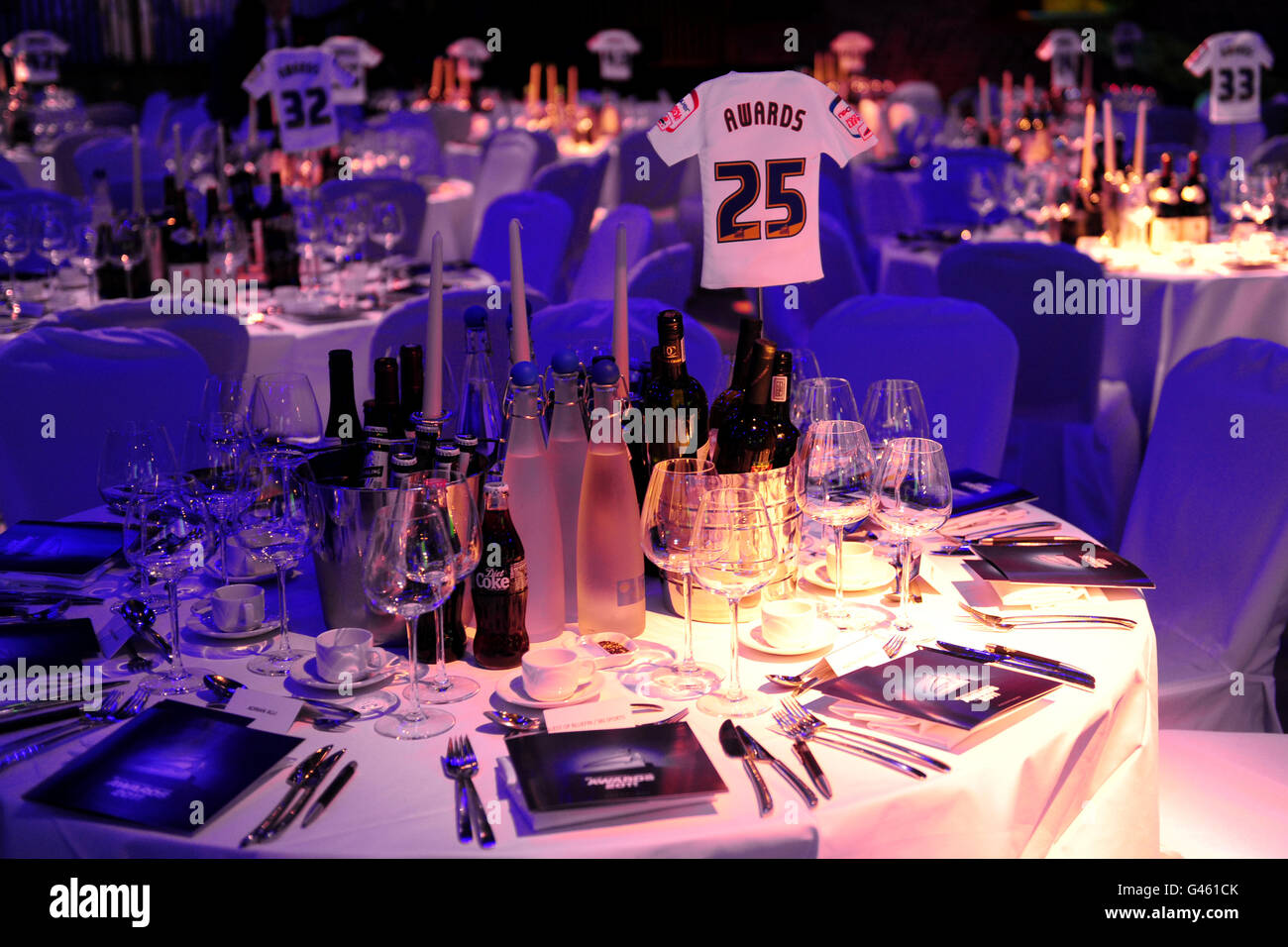 Fußball - Football League Awards 2011 - London. Gesamtansicht der Tische in der Brauerei vor den Football League Awards 2011 Stockfoto