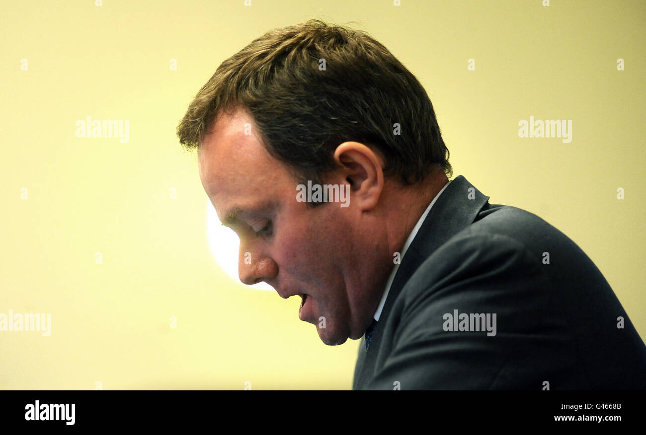 Polizeiminister Nick Herbert spricht während einer Konferenz über Polizeiarbeit in der Westminster Central Hall, London. Stockfoto