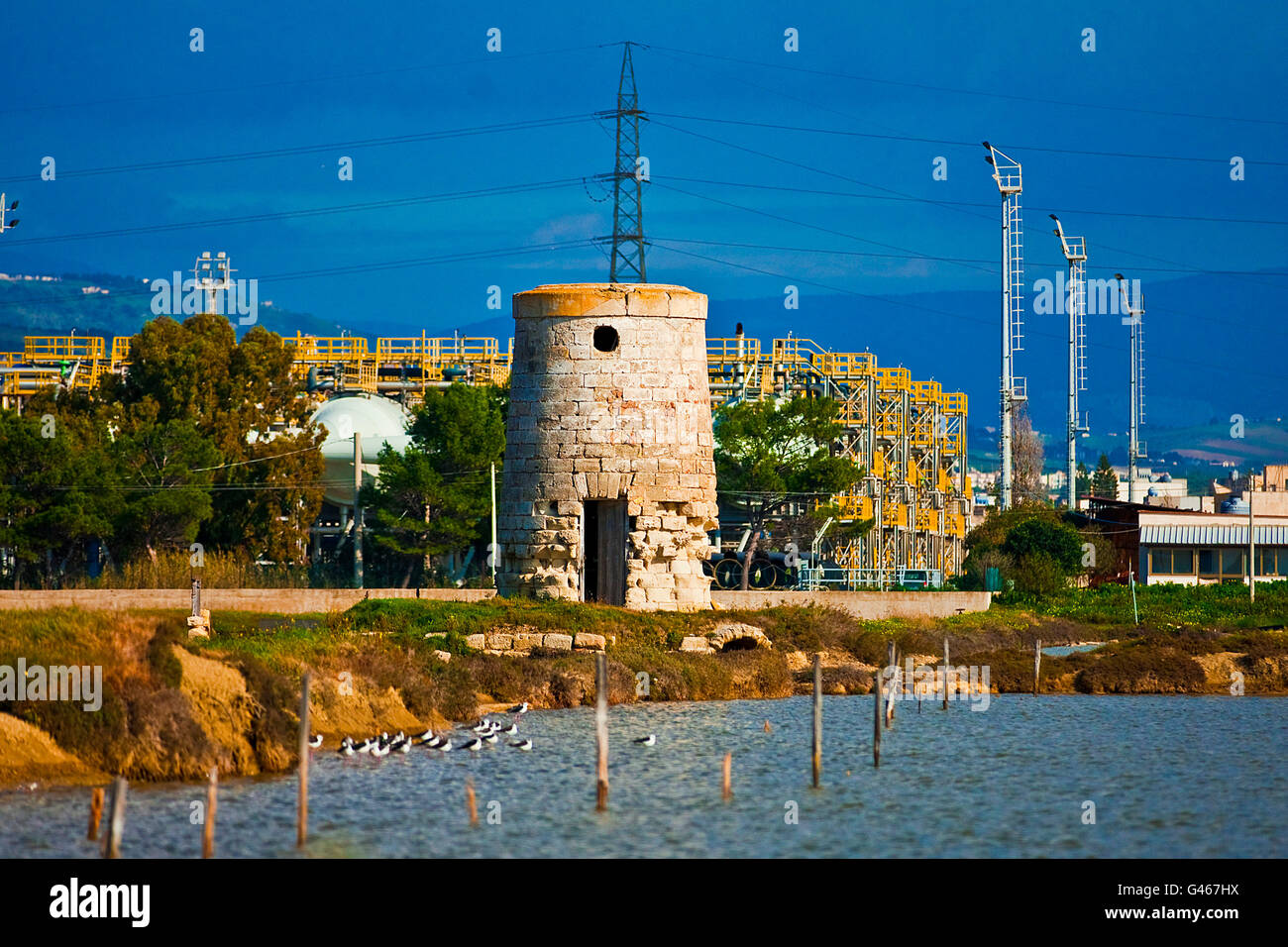 Mulino einen Vento, Windmühle, Trapani Sizilien, Italien, Mittelmeer Stockfoto