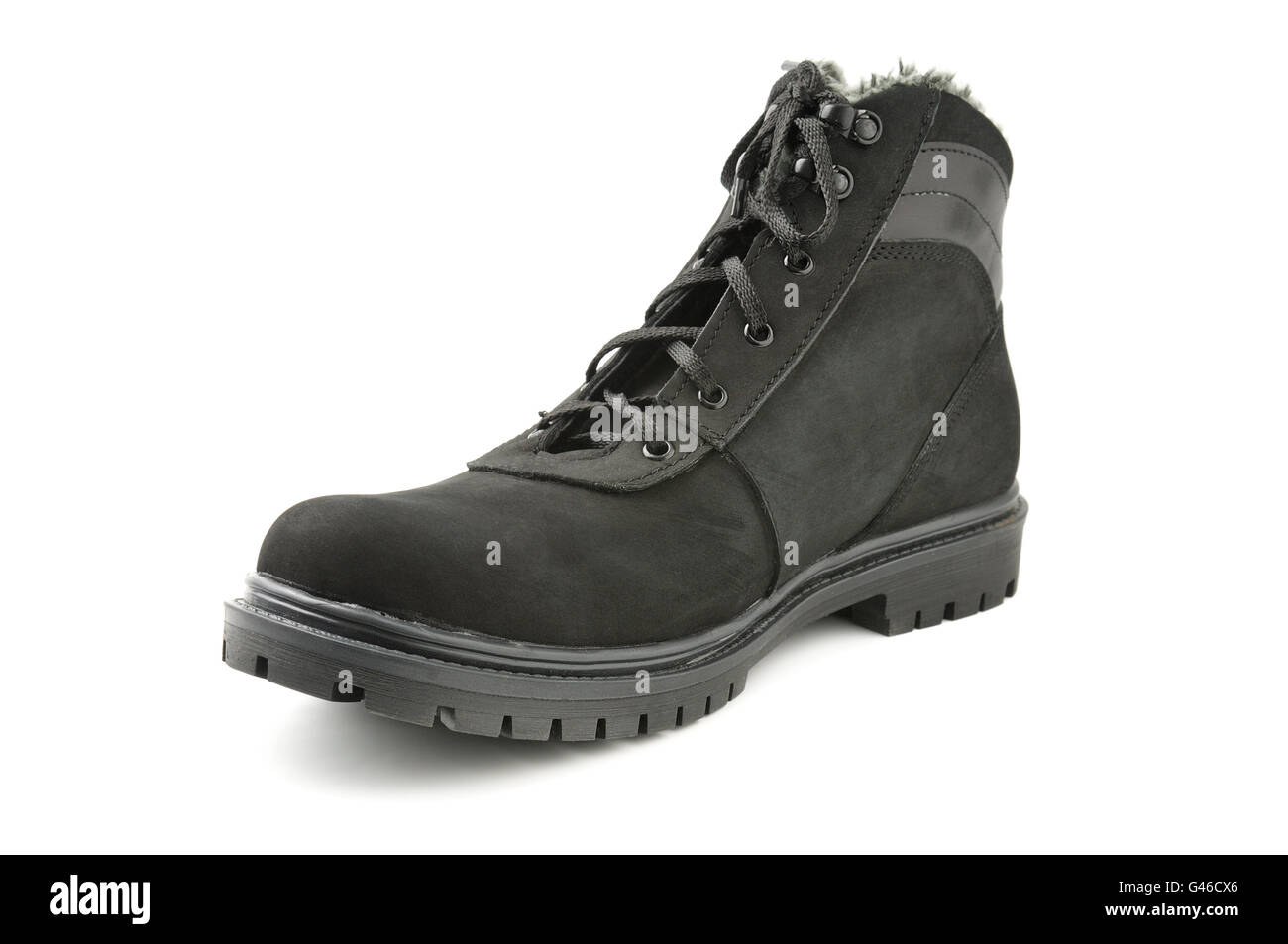 Stilvolle Herrenschuhe isoliert auf weißem Hintergrund Stockfoto