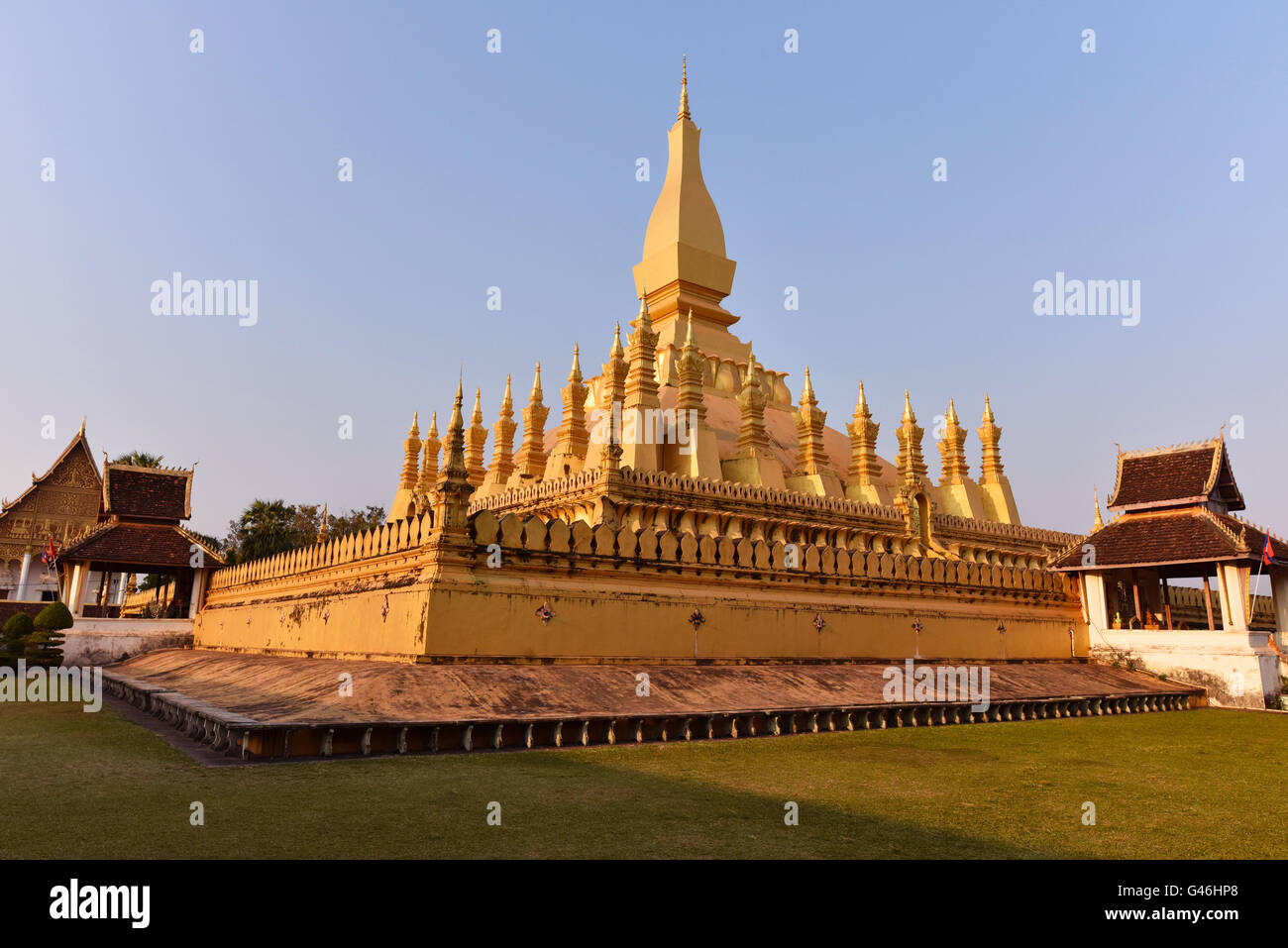 Pha, die Luang Stupa Vientiane Laos Stockfoto
