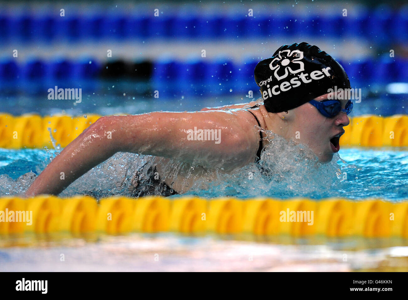 Schwimmen - 2011 British Gas Swimming Championships - Tag Vier - Manchester Aquatic Centre. Harriet West in der Stadt Leicester während ihrer Hitze der Women's Open 200m Butterfly Stockfoto