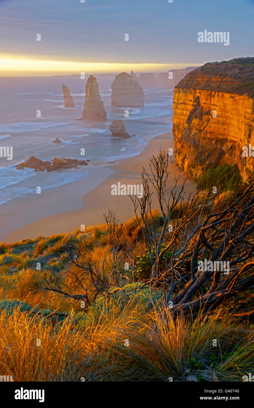 12 Apostel entlang der Great Ocean Road auf Küste von Victoria, Australien. Stockfoto