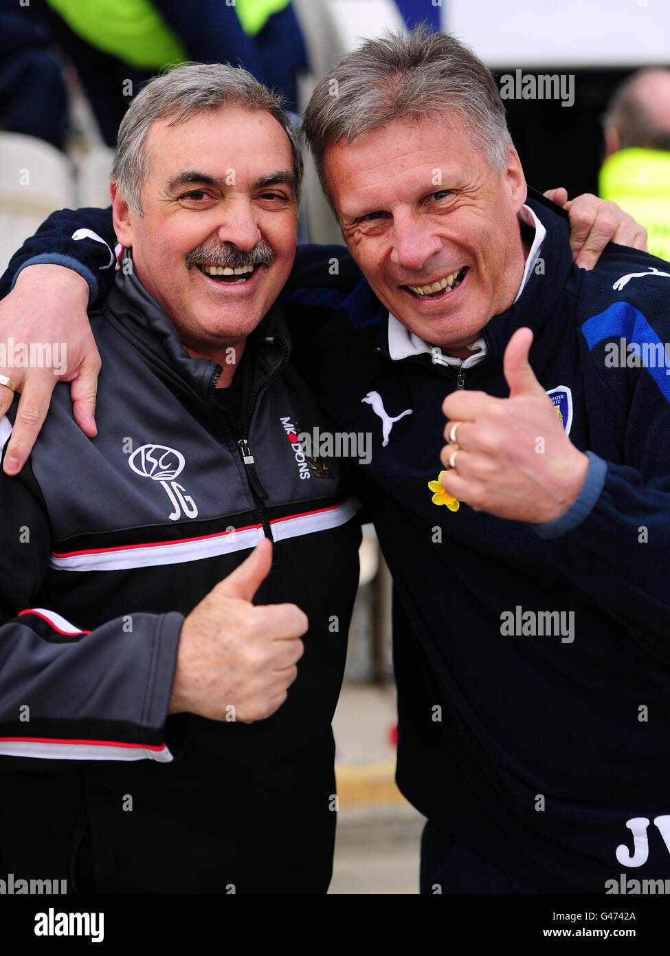 Fußball - Npower Football League One - Colchester United V Milton Keynes Dons - The Weston Häuser Community Stadium Stockfoto