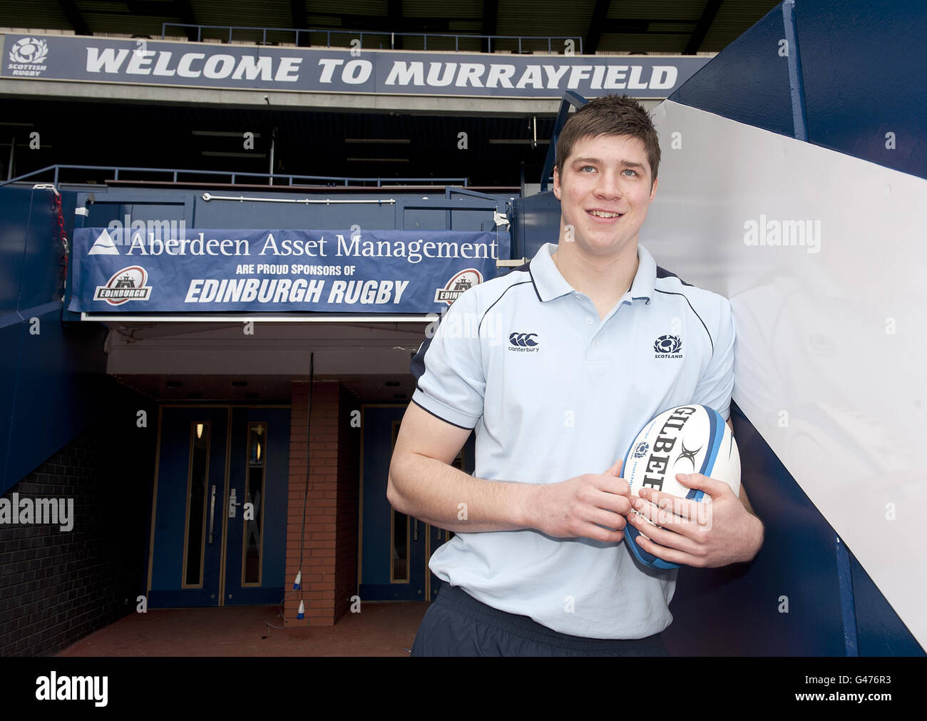 Murrayfield Rugby-Union - John Macphail Stipendium Ankündigung- Stockfoto