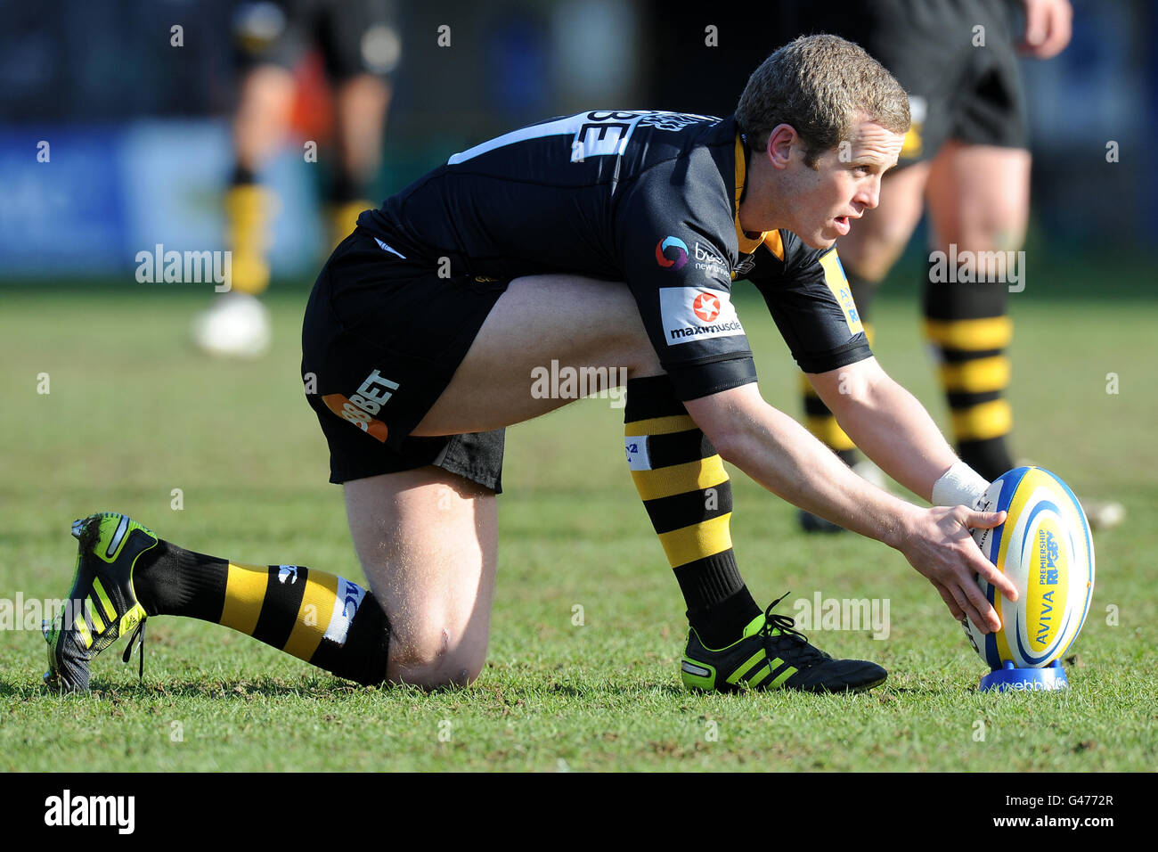 Rugby Union - Aviva Premiership - London Wasps / Sale Sharks - Adams Park. Dave Walder, Londoner Wespen Stockfoto