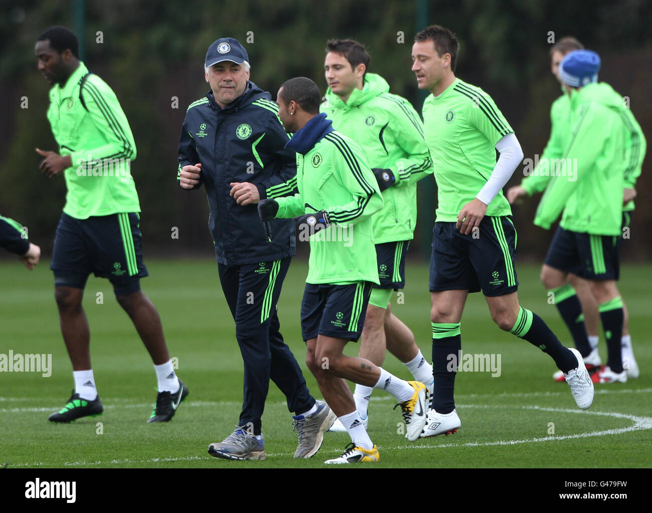 Fußball - UEFA Champions League - Finale Viertel - Chelsea gegen Manchester United – Chelsea Training - Cobham Stockfoto