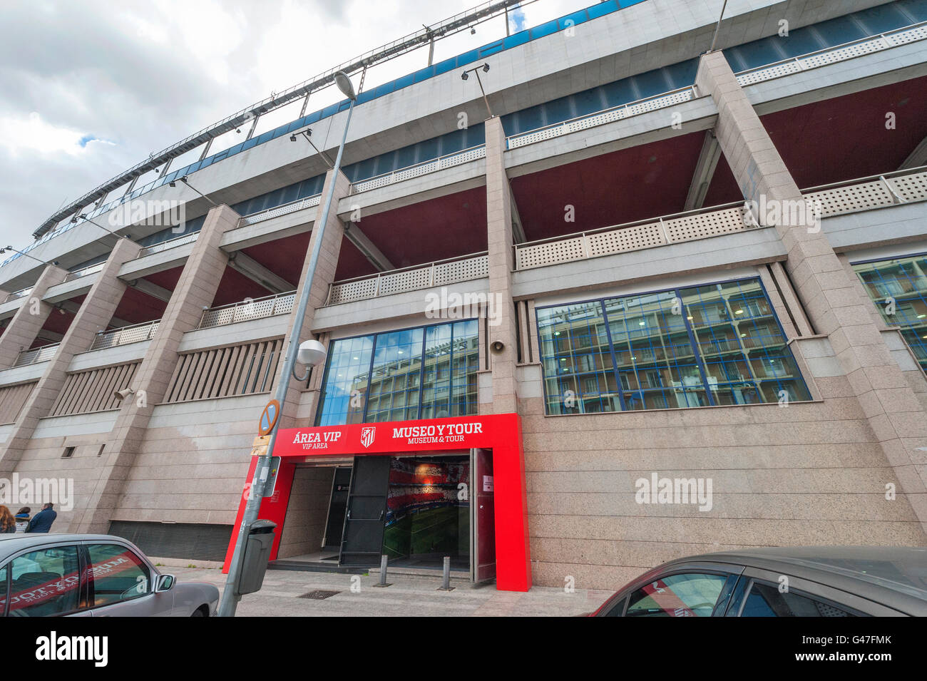 Blick auf die Straße im Stadion Vicente Calderon Stockfoto