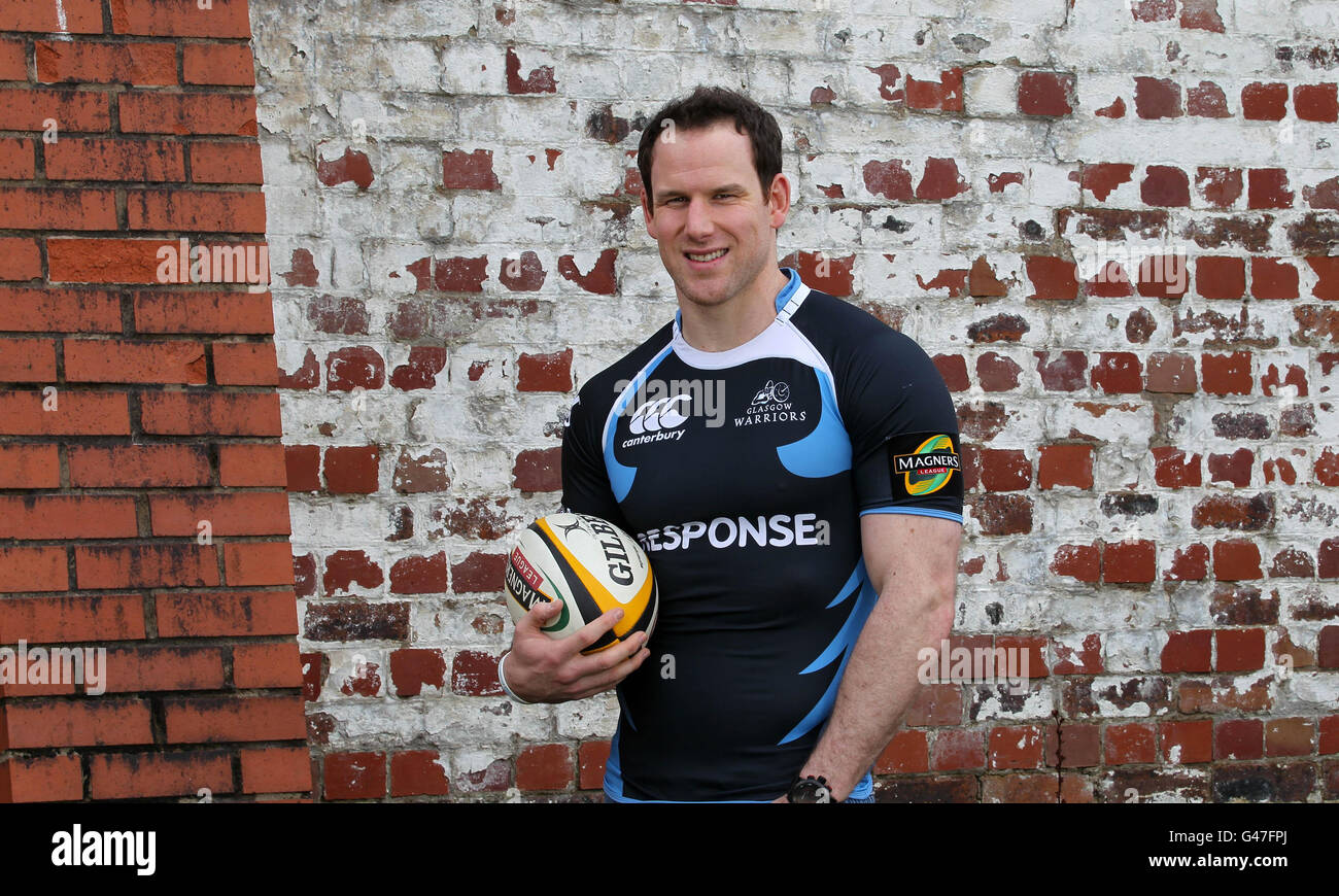 Graeme Morrison von Glasgow Warriors während der Teamankündigung im Scoutstoun Sports Complex, Glasgow. Stockfoto