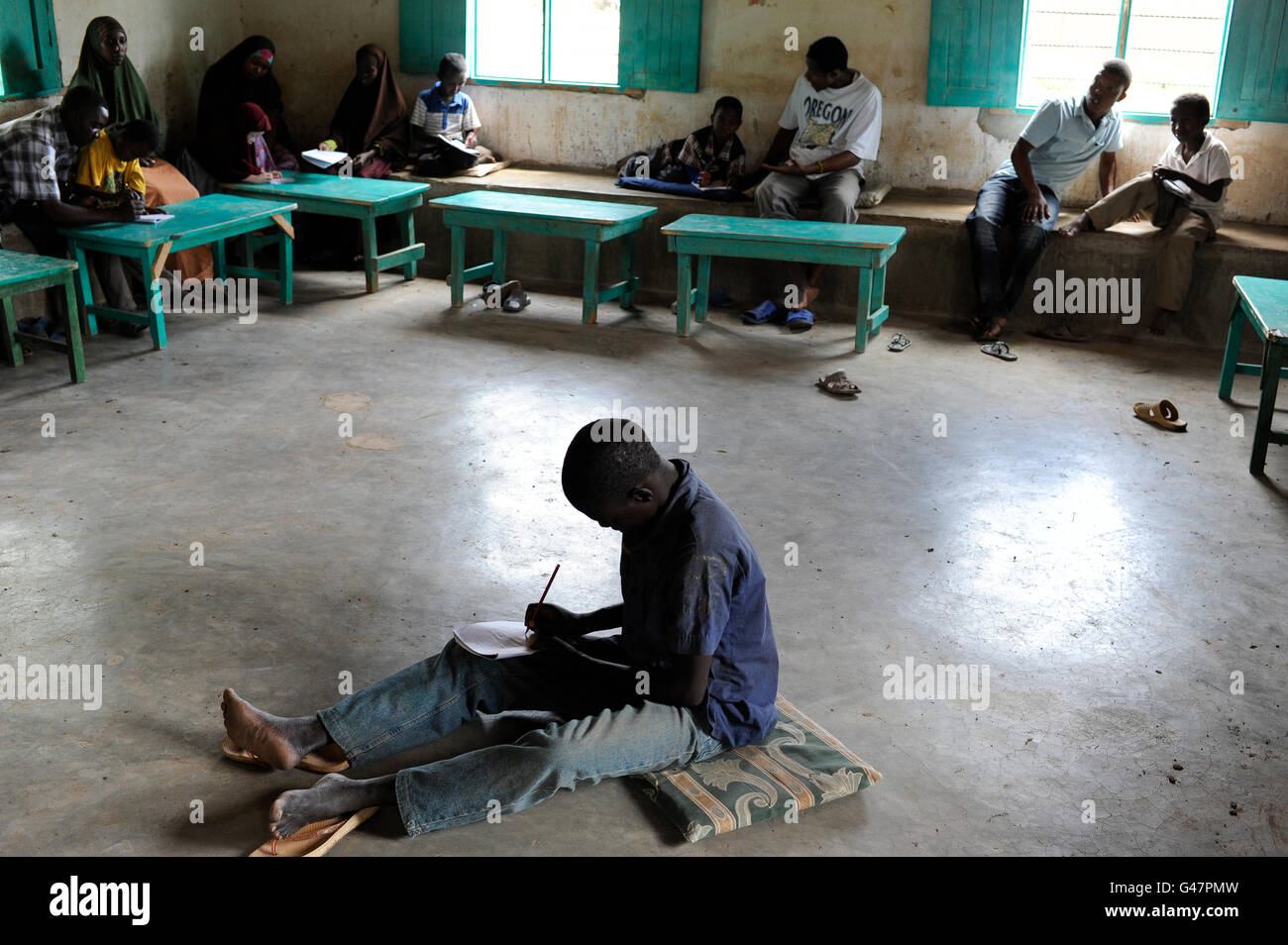 Kenia Turkana-Region, Flüchtling Lager Kakuma, wo 80,000 Flüchtlinge leben, JESUIT REFUGEE SERVICE Schule und Trauma Beratung / KENIA Fluechtlingslager Kakuma in der Turkana-Region, Hier Leben ca. 80.000 Fluechtlinge, JRS JESUIT REFUGEE SERVICE Schule Und Traumabehandlung Stockfoto