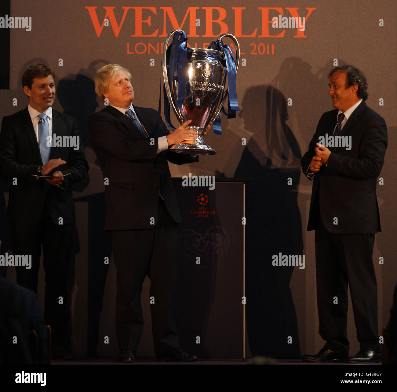 Fußball - UEFA Champions League Trophy Übergabe - Guildhall Stockfoto