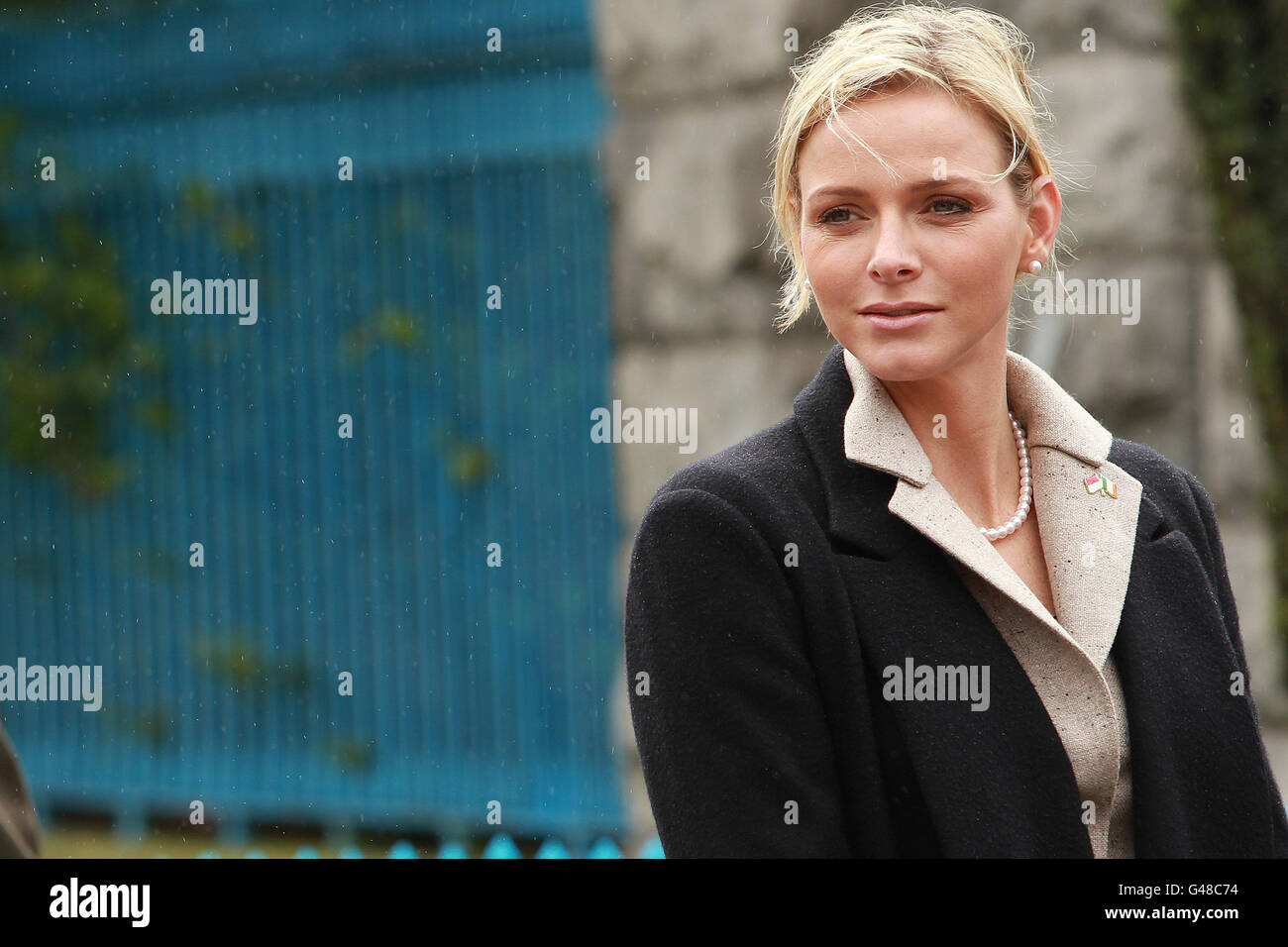 Charlene Wittstock, die Verlobte von Prinz Albert II. Von Monaco, heute im Garten des Gedenkens in Dublin abgebildet. Stockfoto