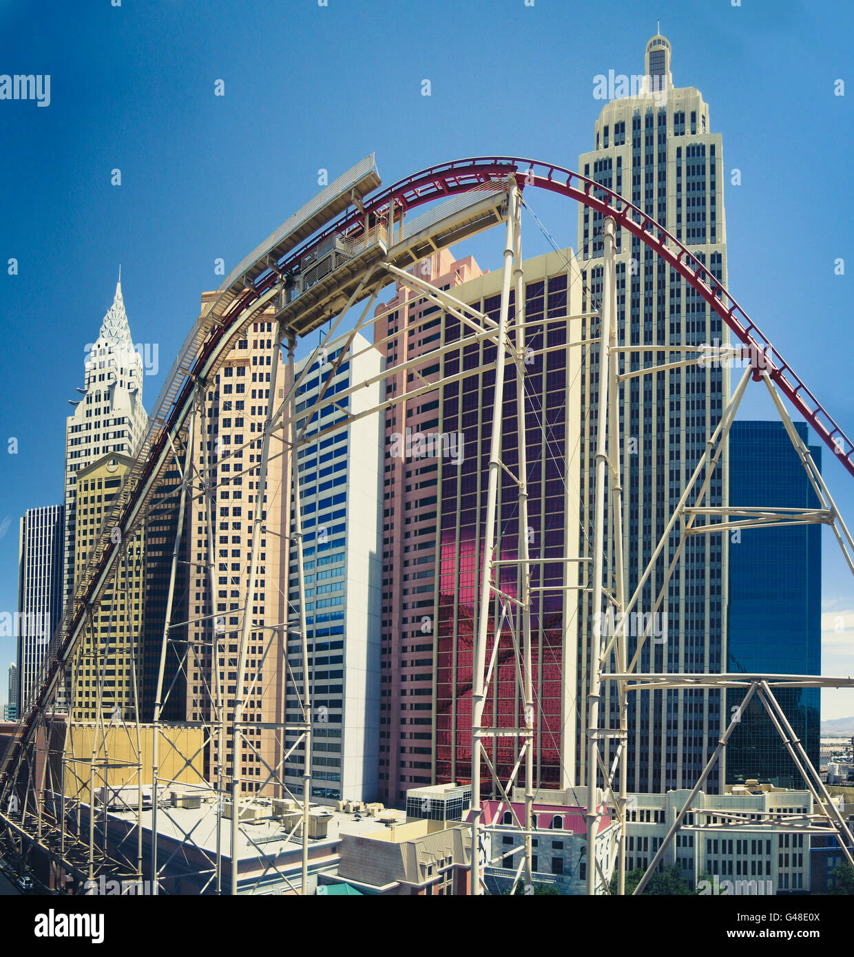 Das New York, New York Hotel and Casino in Las Vegas, Vereinigte Staaten von Amerika. Stockfoto