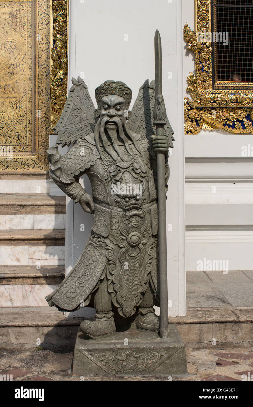 Chinesische Wächter Figur - Tempel Wat Pho, Bangkok Stockfoto