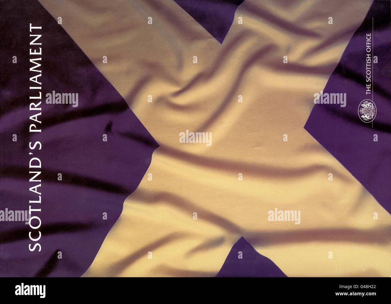 Die Titelseite des Weißbuchs des schottischen Parlaments: Das schottische Parlament wird, wenn es vom schottischen Volk gebilligt wird, den Willen des schottischen Volkes widerspiegeln, erklärte das Weißbuch der Regierung heute (Donnerstag). Siehe PA Story POLITICS Devolution. PA-Fotos. Stockfoto