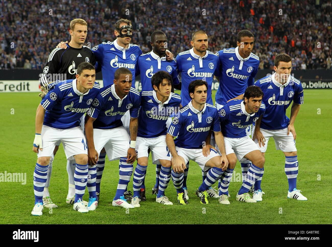 Fußball - UEFA Champions League - Semi Final - Hinspiel - FC Schalke 04 gegen Manchester United – Veltins-Arena Stockfoto