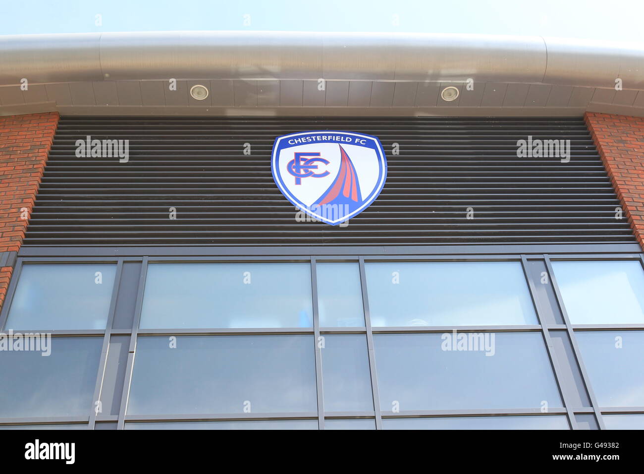 Fußball - npower Football League Two - Chesterfield V Bury - B2net Stadium. Gesamtansicht des b2net Stadions. Stockfoto