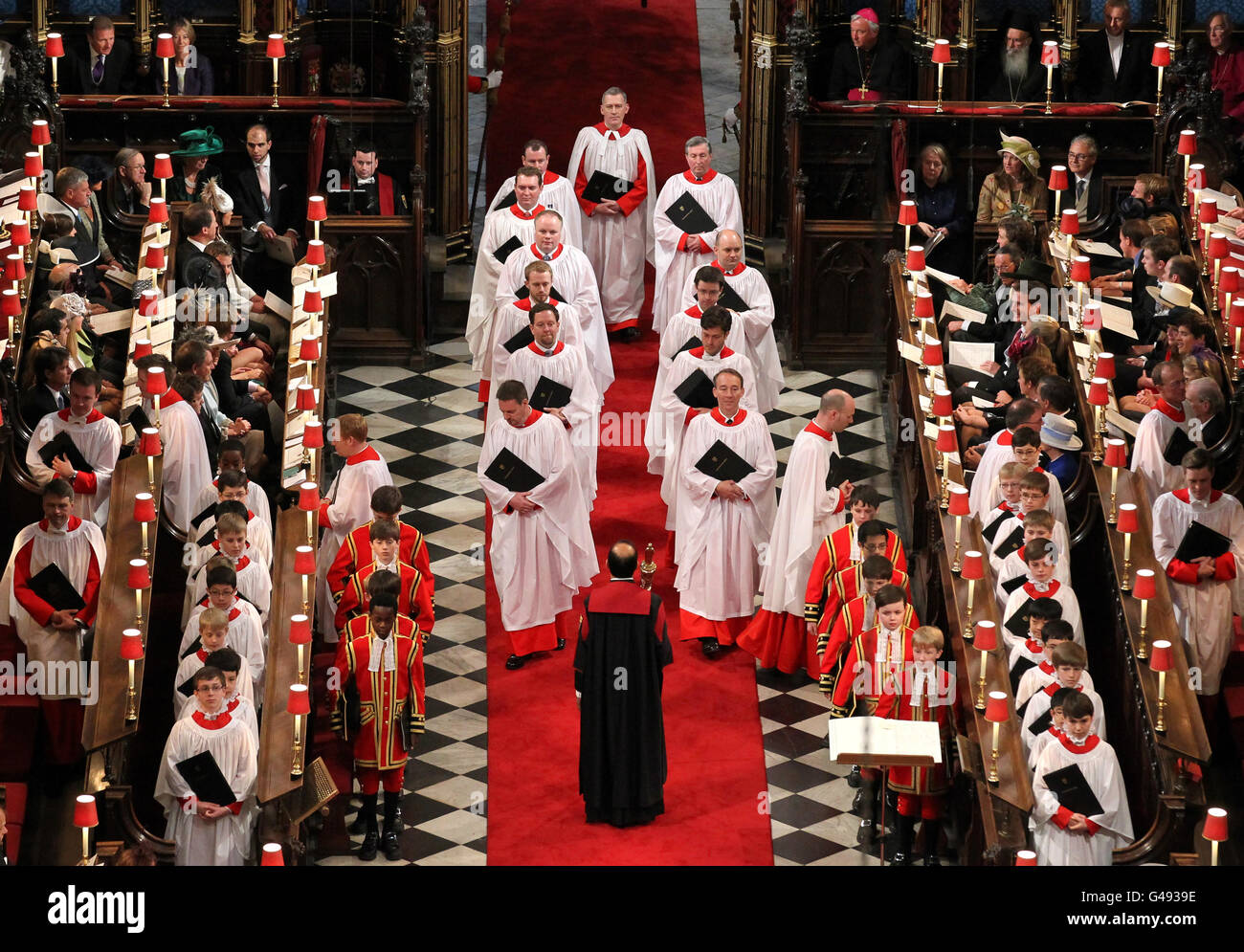 Der Chor in Westminster Abbey für die Hochzeit des Prinzen William und Kate Middleton Stockfoto