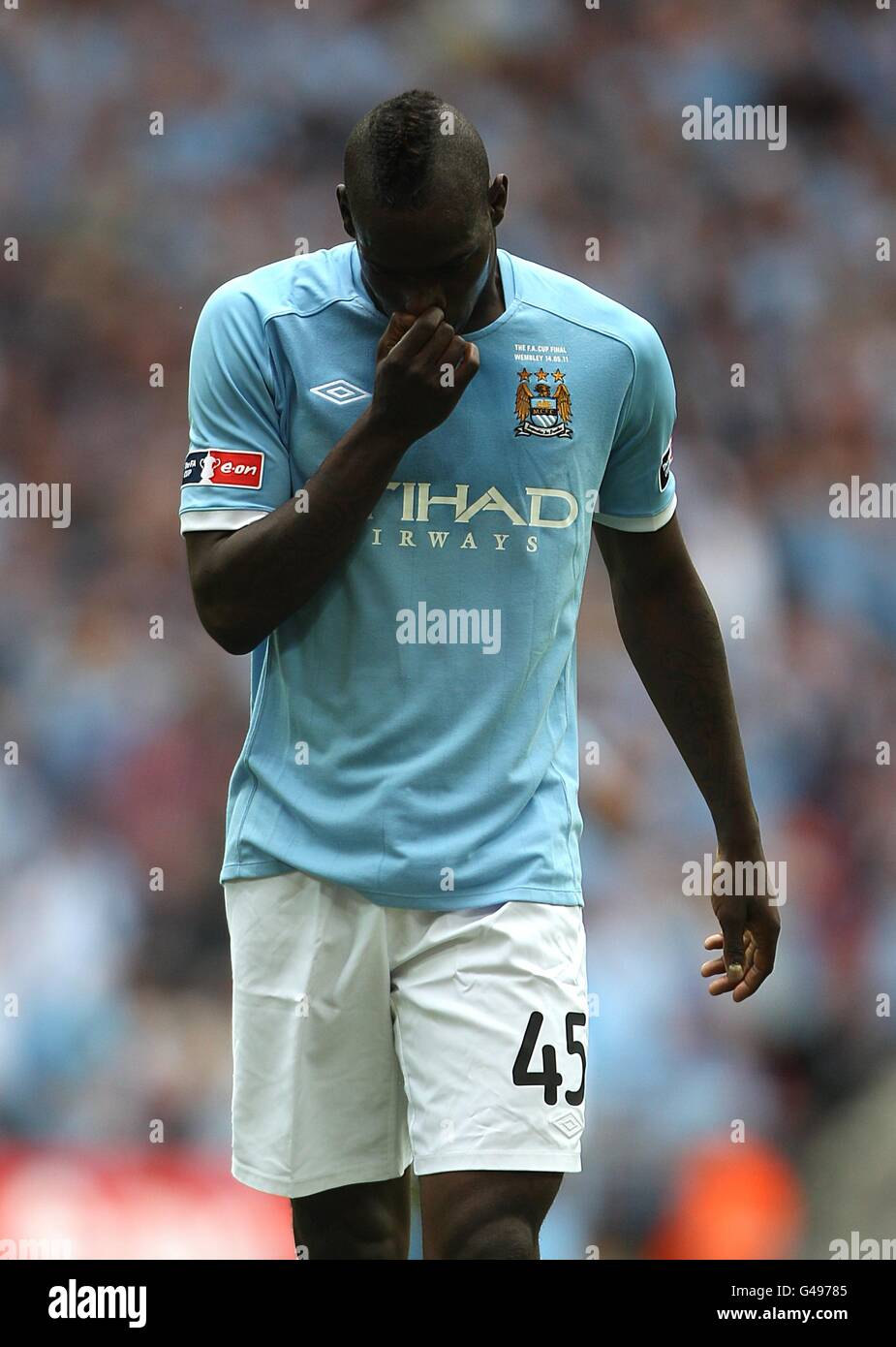 Fußball - FA Cup - Finale - Manchester City / Stoke City - Wembley Stadium. Mario Balotelli, Manchester City Stockfoto