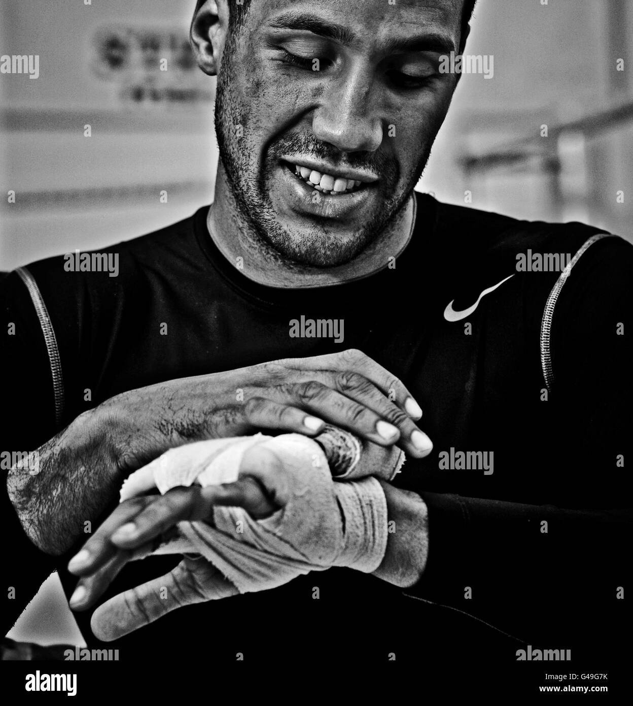 Boxen - James DeGale Trainingseinheit - Akademie Stockfoto