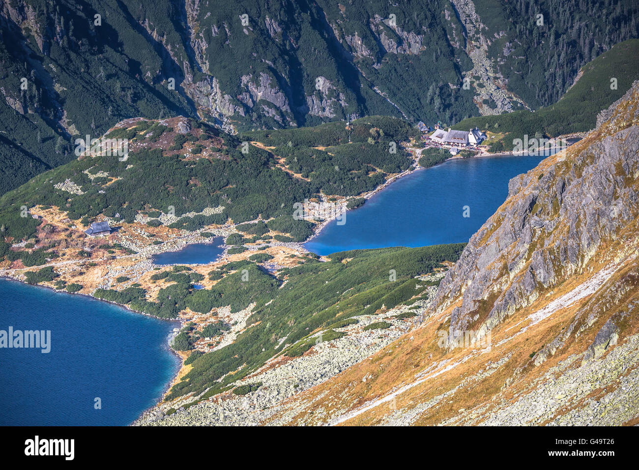 Beaitiful Bergsee im Sommer, Tal der fünf Seen, Polen-Zakopane Stockfoto