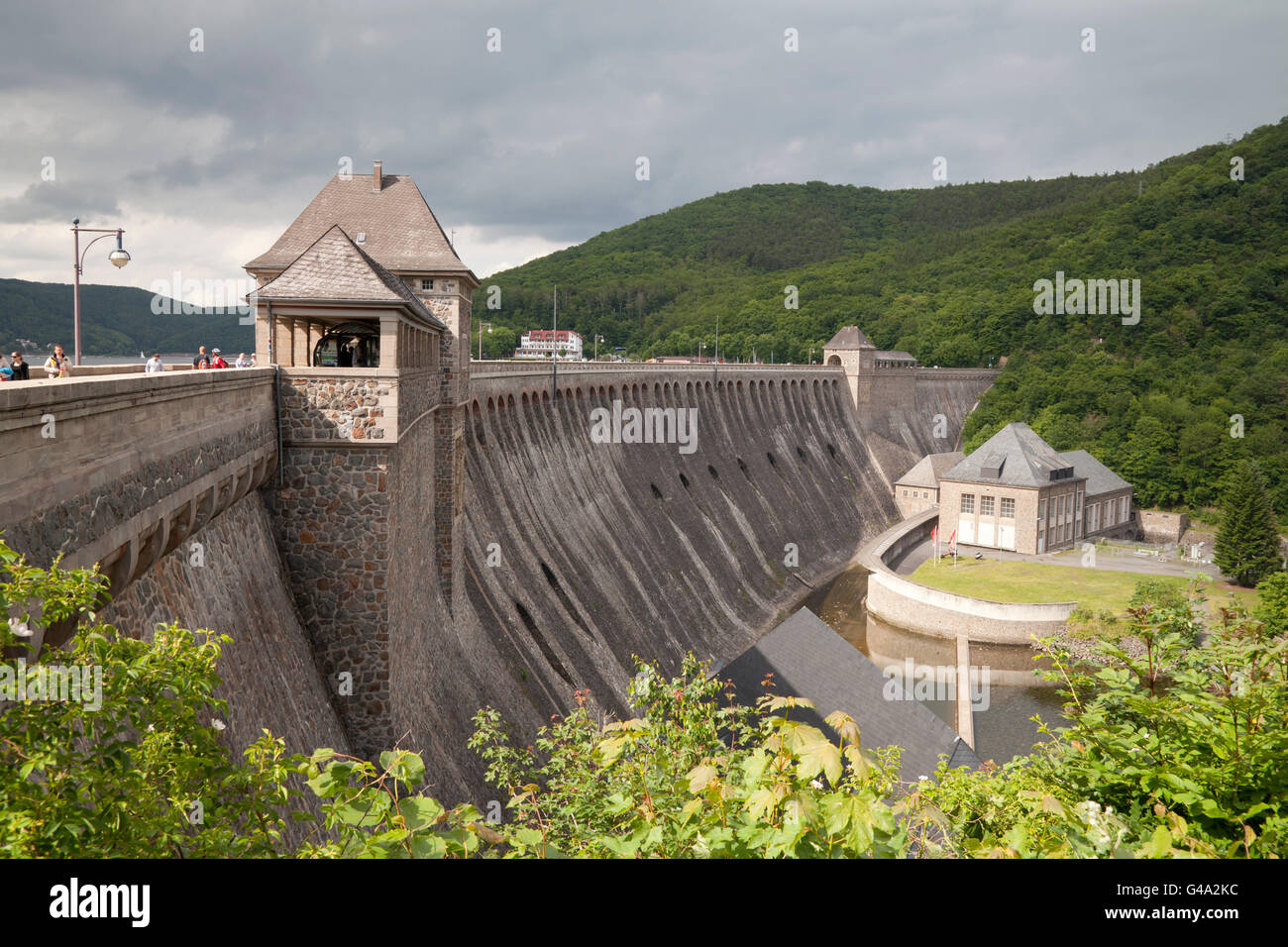 Staumauer am Edersee Vorratsbehälter Waldecker Land/Region, Edertal, Hessen, PublicGround Stockfoto