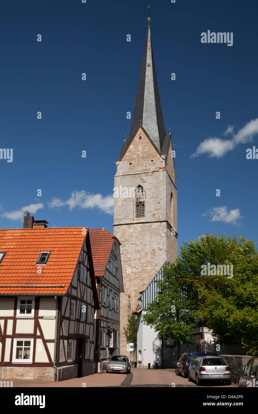 St.-Nikolai-Kirche, Korbach, Waldeck-Frankenberg Bezirk, Hessen, PublicGround Stockfoto