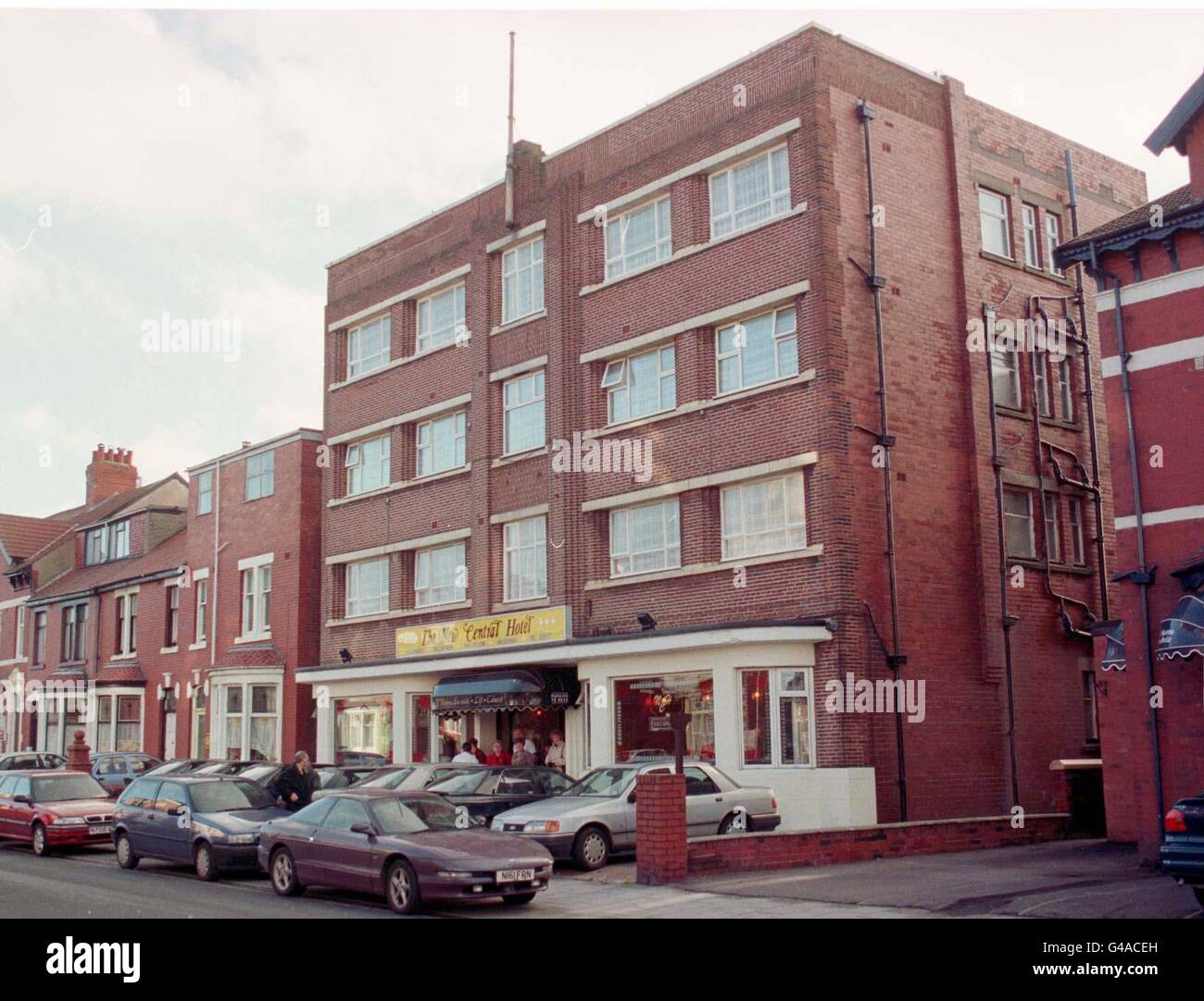 Das New Central Hotel in Blackpool, wo der zerstückelte, kopflose Leichnam von Christopher Hartley gestern (Dienstag) in einer Mülltonne aufgefunden wurde. Hartley, hatte am Blackpool Pleasure Beach gearbeitet, bevor er am Ende der Sommersaison entlassen wurde. PA-Fotos. Siehe PA Geschichte KRIMINALITÄT kopflos Stockfoto