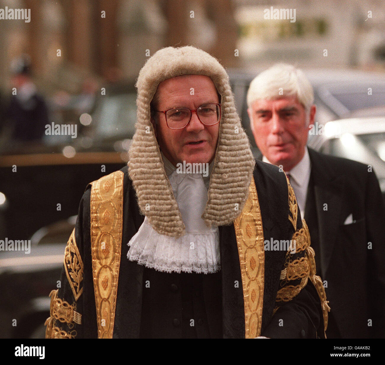 PA NEWS,FOTO 10/92 DIE GERECHTIGKEIT DES HERRN STIEG IN LONDON. PA NEWS,FOTO 10/92 DIE GERECHTIGKEIT DES HERRN STIEG IN LONDON Stockfoto