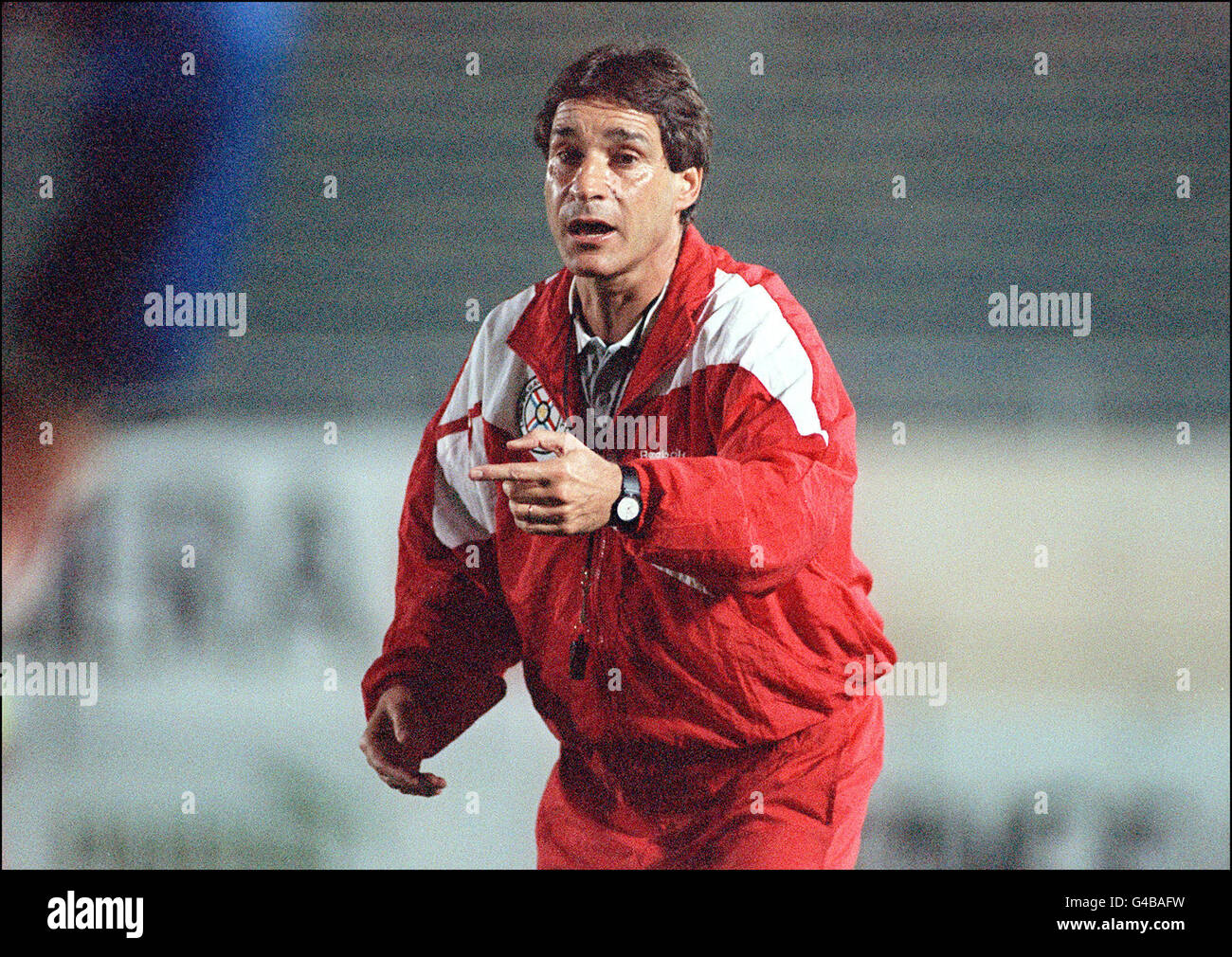 WM 1998 AFP-FOTO Undatiertes Bild von Paraguays Fußballtrainer Paulo Cesar Carpeggiani in Asuncion. Photo non dat e de l''entra neu de l' quipe du Paraguay, Paulo Cesar Carpeggiani Asuncion. AFP-FOTO Stockfoto
