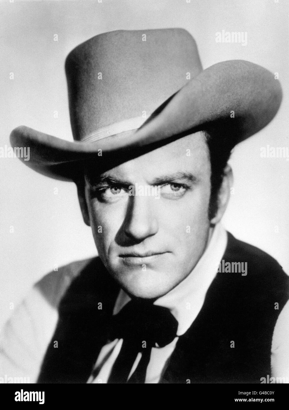 Der amerikanische Schauspieler James Arness in der Titelrolle von Marshall Matt Dillon in der westlichen CBS-TV-Serie "Gunmoke". Stockfoto