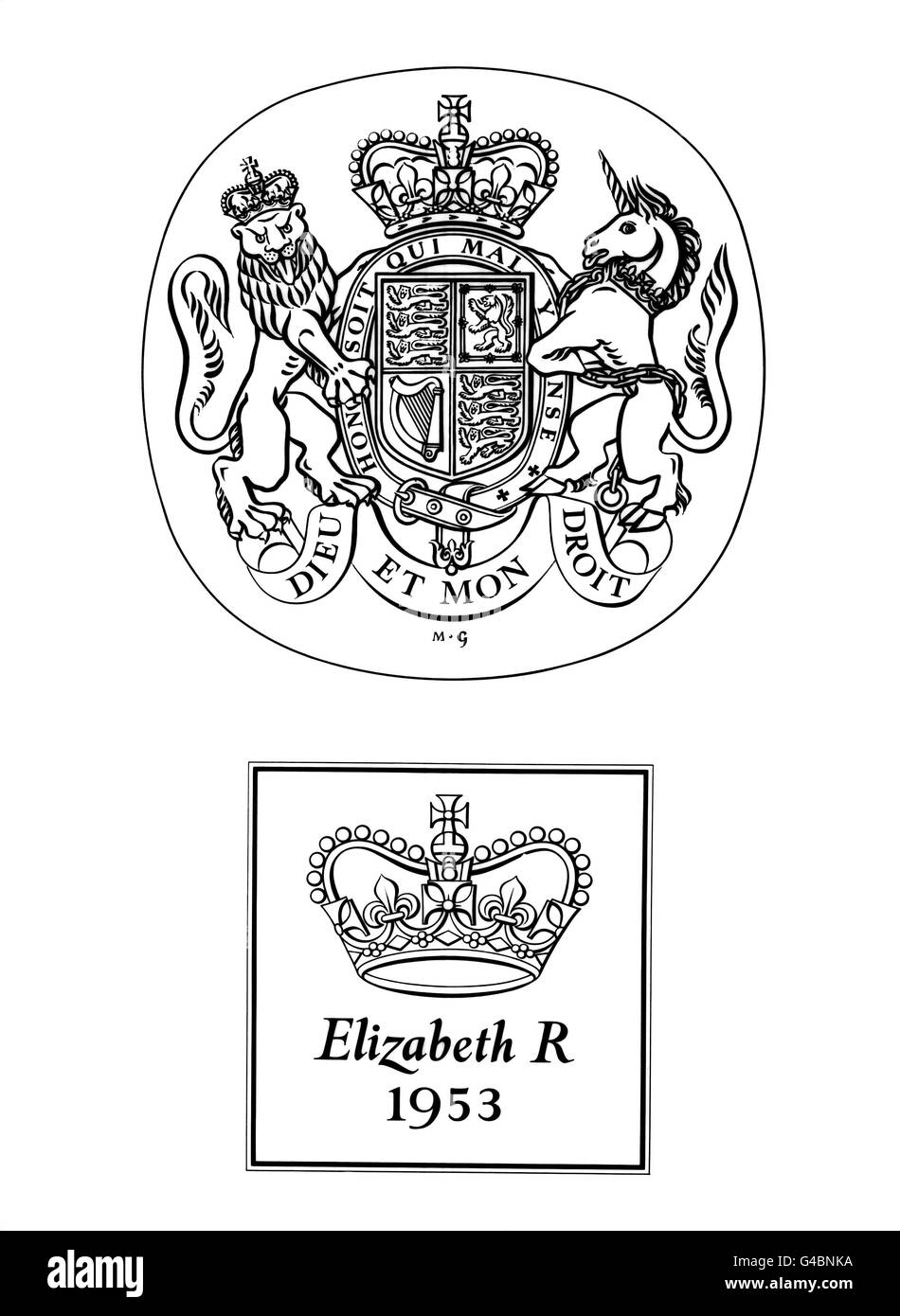 Royalty - Krönung von Queen Elizabeth II - London Stockfoto