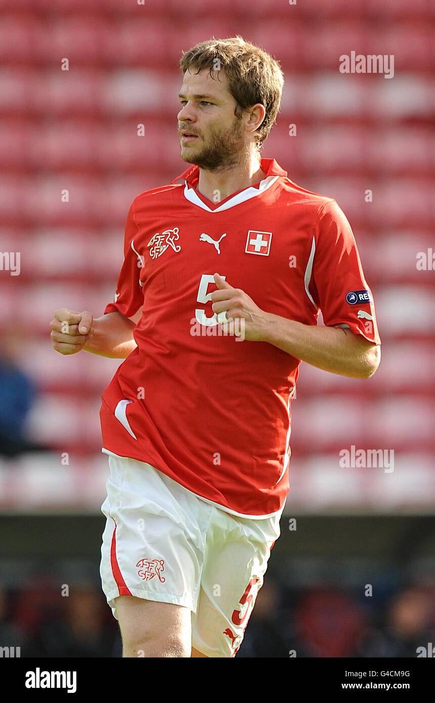 Fußball - UEFA UW 21 Europameisterschaft 2011 - Schweiz - Island - Aalborg Stadion. Jonathan Rossini, Schweiz Stockfoto